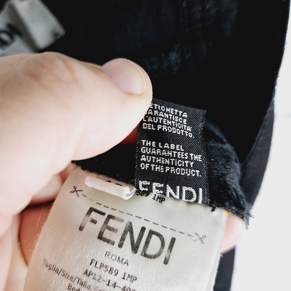 FENDI | cutoff denim embroidered monster eyes jean shorts - Picture 7 of 13